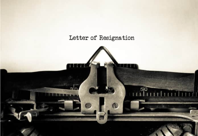 Letter of Resignation typed on a Vintage Typewriter