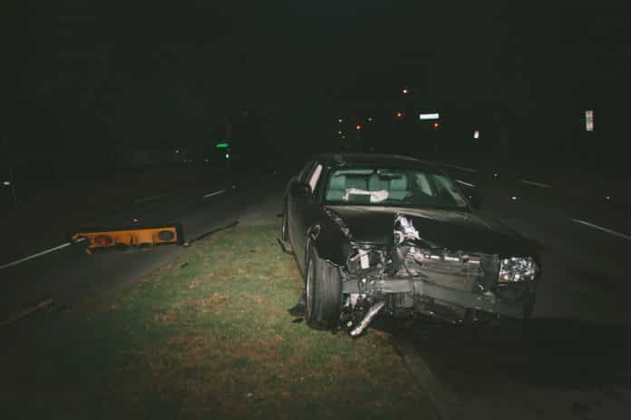 A wrecked car
